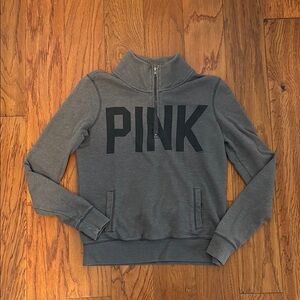 Victoria’s Secret PINK quarter zip sweatshirt grey